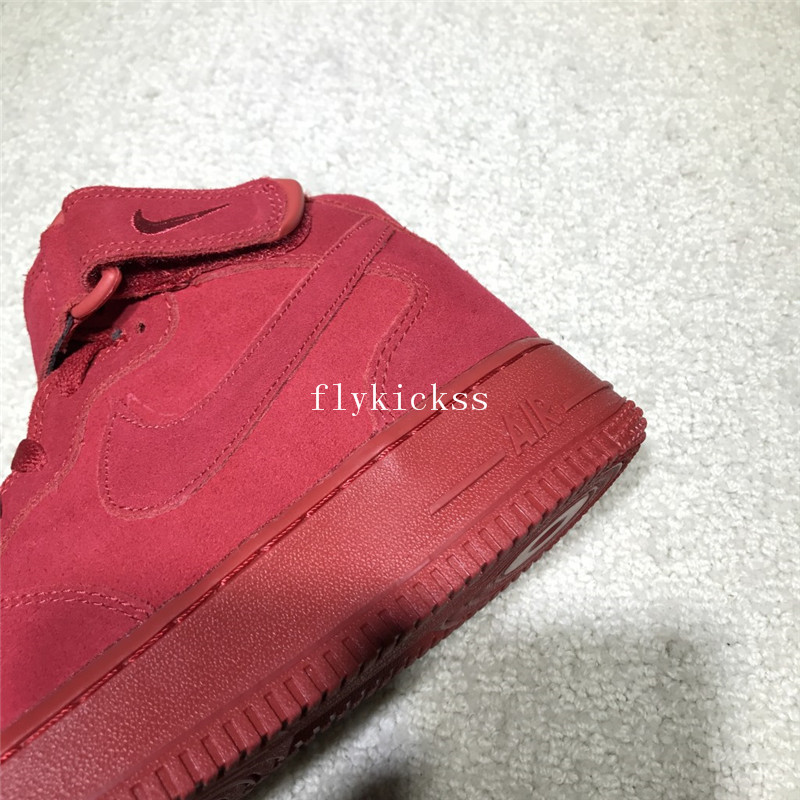 Nike Air Force 1 High Top Mid Gym Red Suede